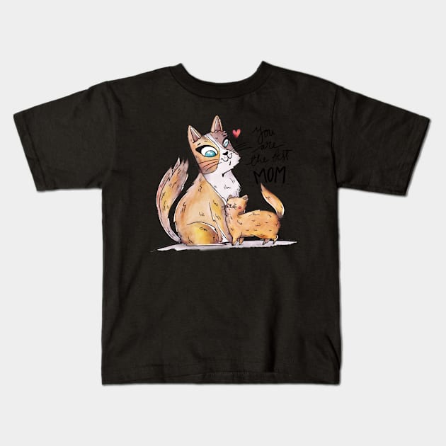 Cat mom Kids T-Shirt by Ritvik Takkar